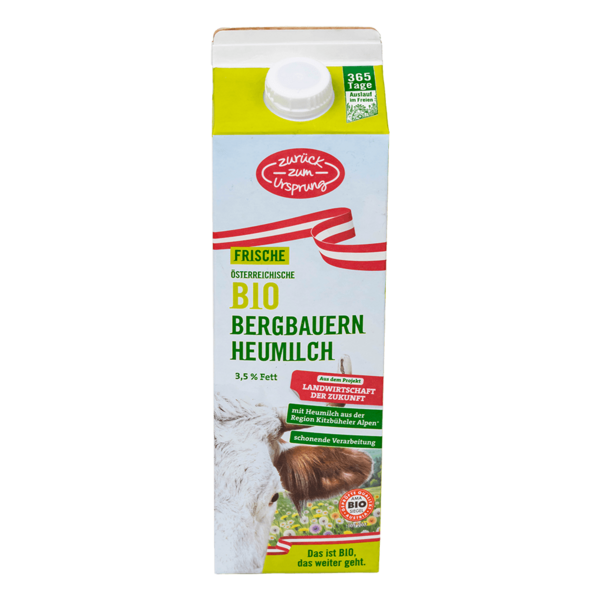 Frische Kitzbüheler Bergbauern Bio-Heumilch