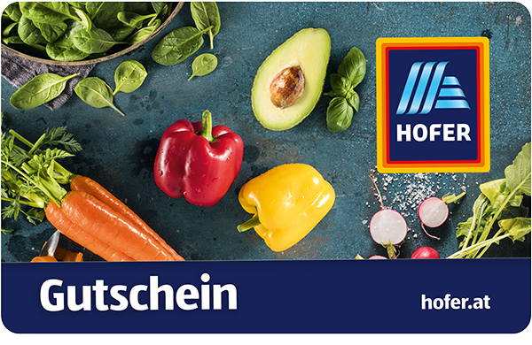 Eine Hofer Gutscheinkarte
